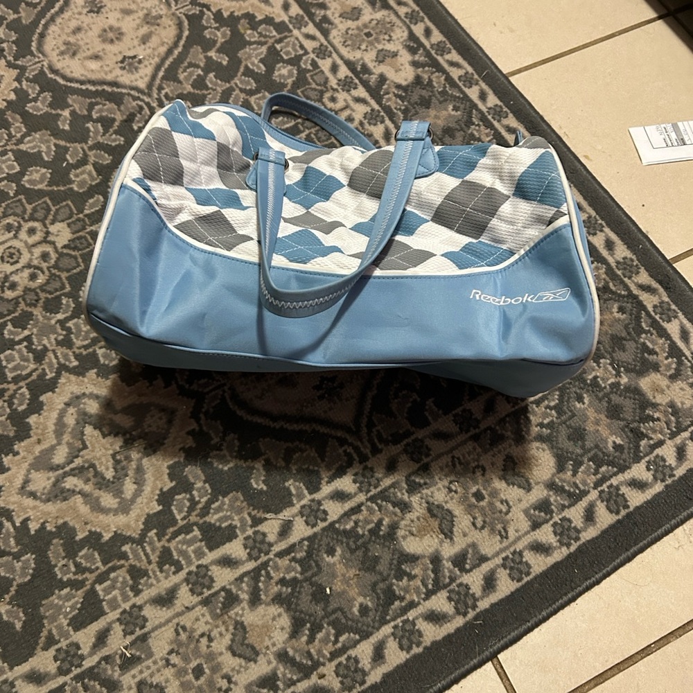 Reebok Blue and Gray Travel Bag for Women